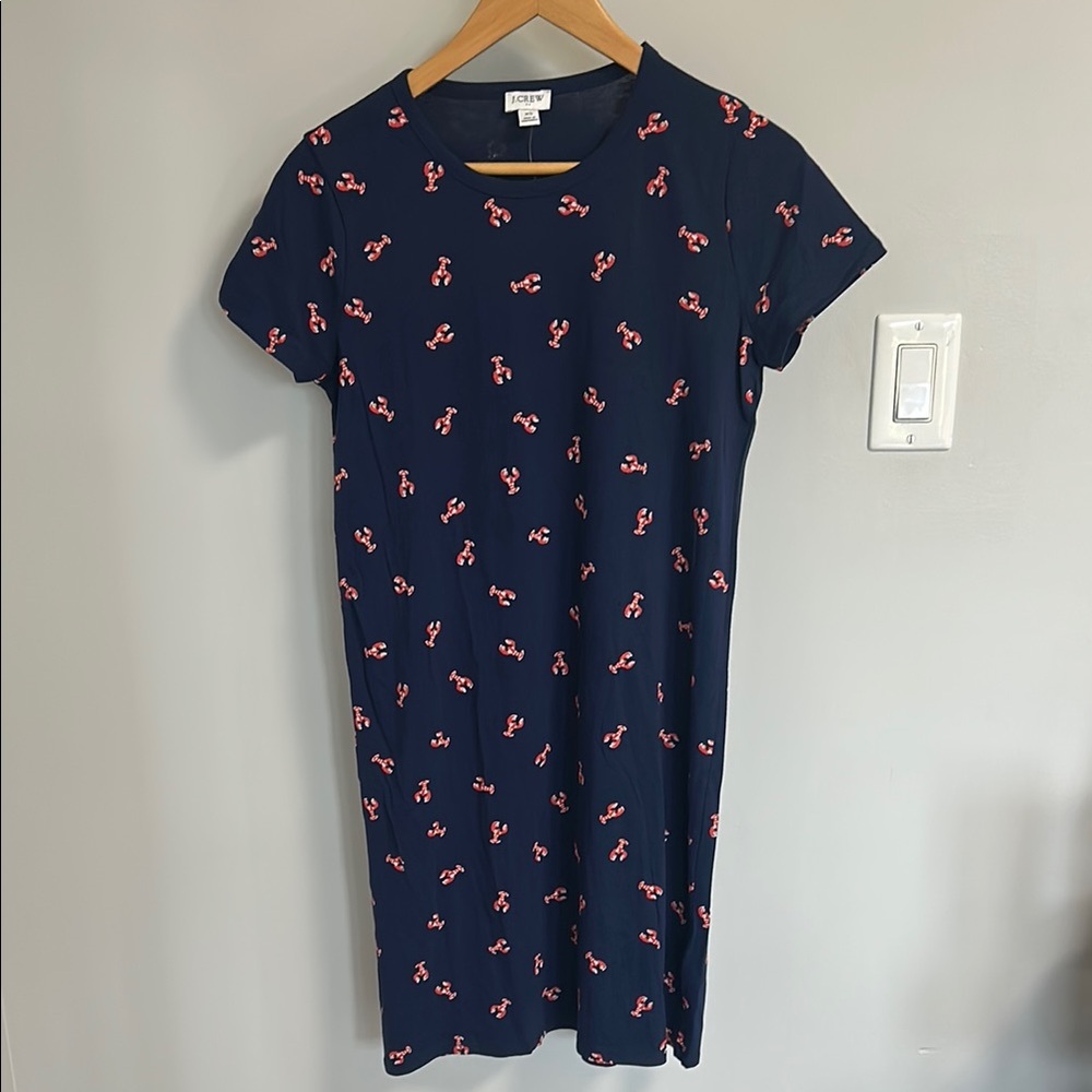 J. Crew Navy Lobster Print Dress - NWT
